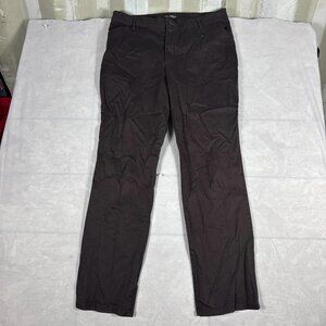 Lee Straight Leg All Day Pants Wonens Brown Mid Rise Relaxed Fit Comfort Size 14